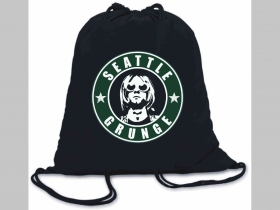 Nirvana Seattle Grunge ľahké sťahovacie vrecko ( batôžtek / vak ) s čiernou šnúrkou, 100% bavlna 100 g/m2, rozmery cca. 37 x 41 cm